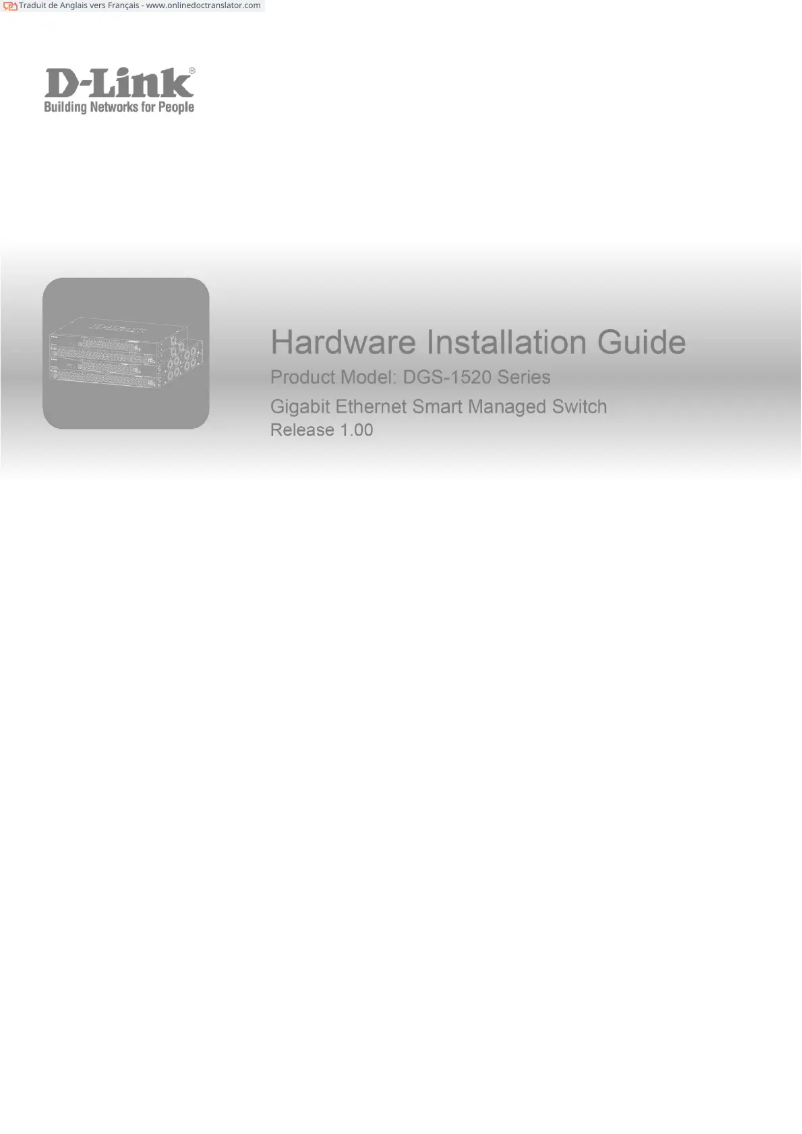 Page 1 de la notice Guide de démarrage rapide D-Link DGS-1520