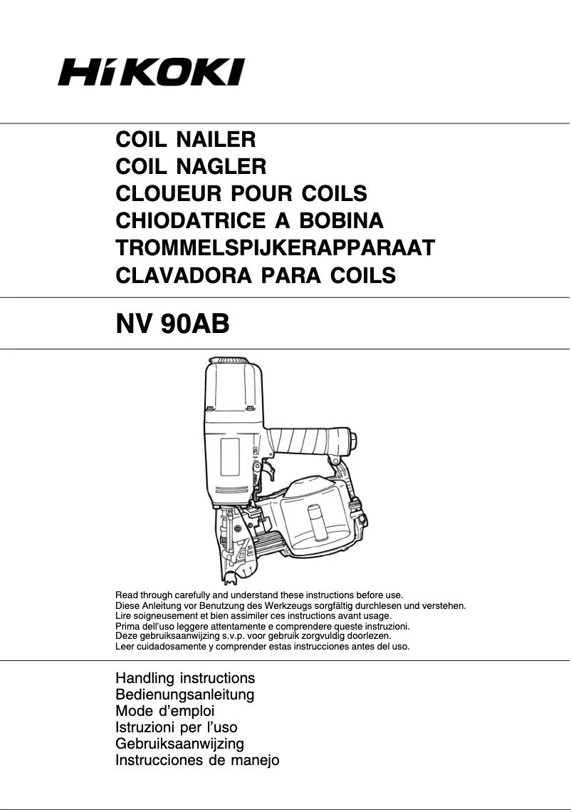 Page 1 de la notice Manuel utilisateur HiKOKI NV90AB