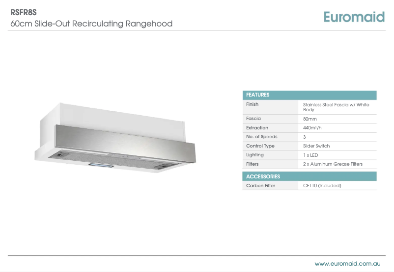 Page 1 de la notice Manuel utilisateur Euromaid RSFR8S