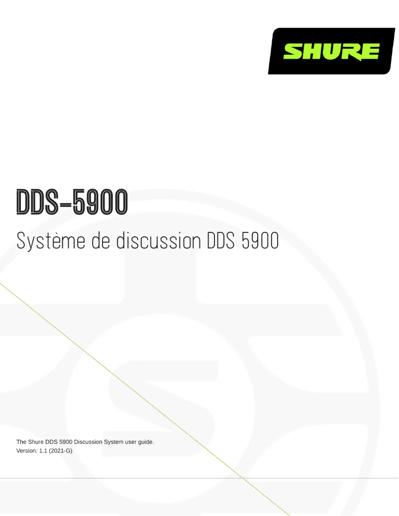 Page 1 de la notice Manuel utilisateur Shure DDS-5900