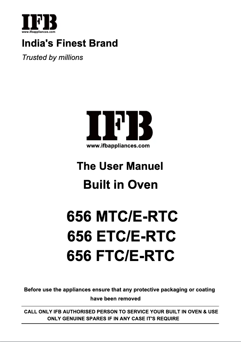 Page 1 de la notice Manuel utilisateur IFB 656 MTC/E-RCT