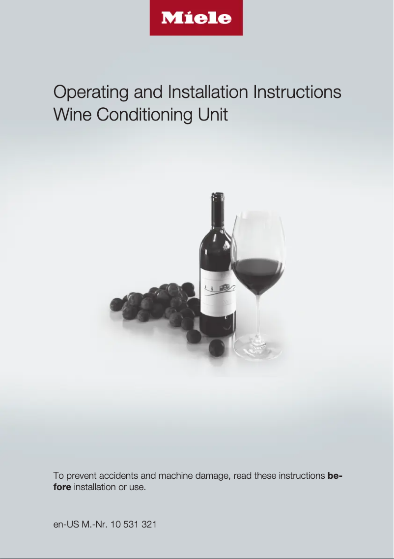 Page n°1 - Guide d'installation Miele KWT 6322 UG