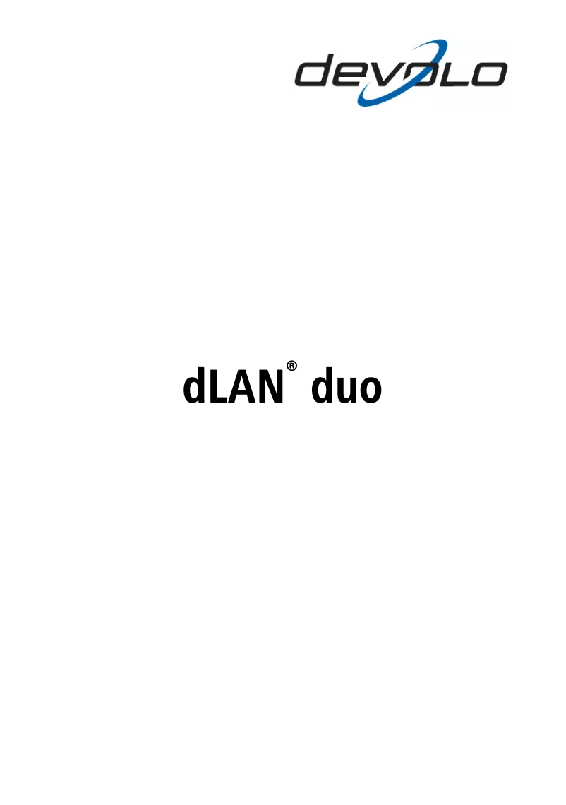 Page n°1 - Manuel utilisateur Devolo MicroLink dLAN duo