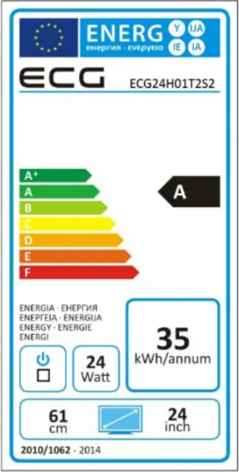 Page n°1 - Label énergétique ECG 24 H01T2S2