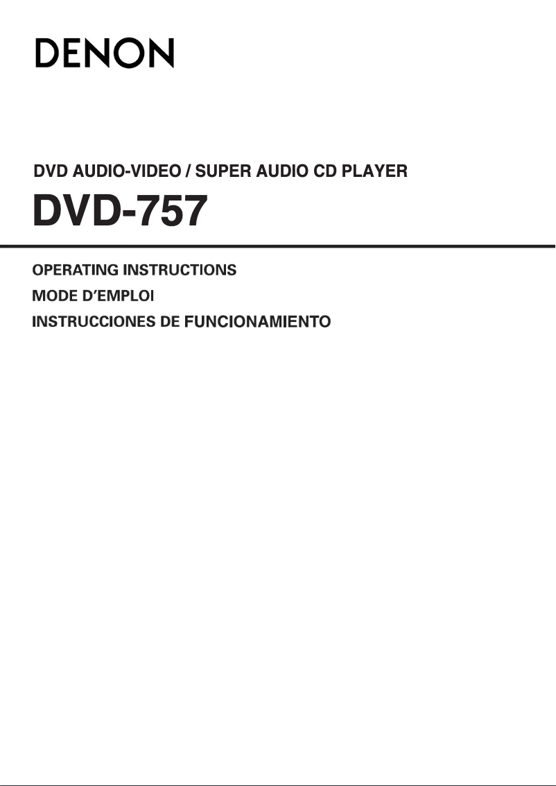 Página 1 del manual Manual de usuario Denon DVD-757