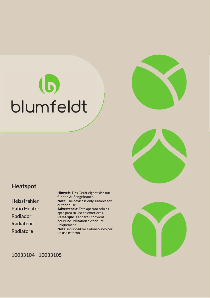 Page n°1 - Manuel utilisateur Blumfeldt Heatspot