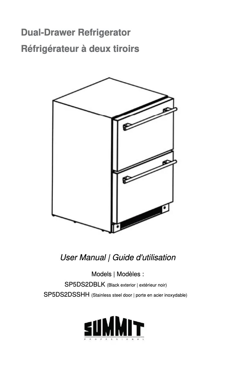 Page n°1 - Manuel utilisateur Summit SP5DS2DSSHH