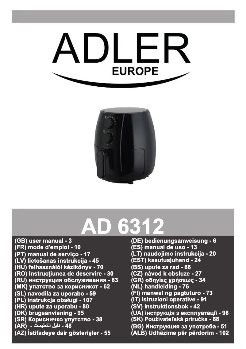 Imagen de la primera página del manual del dispositivo AD 6312