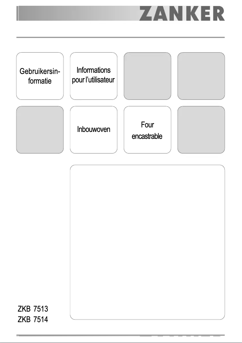Page n°1 - Manuel utilisateur Zanker ZKB 7514 x