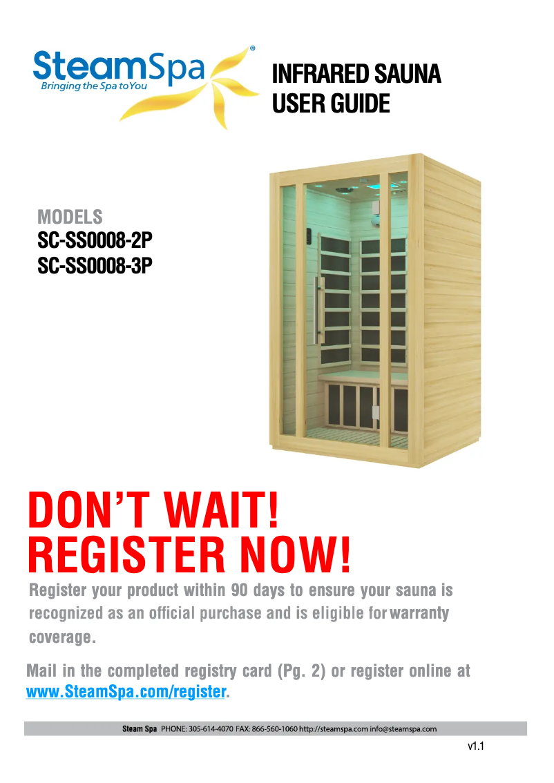 First page image of the manual for SC-SS0008-2P