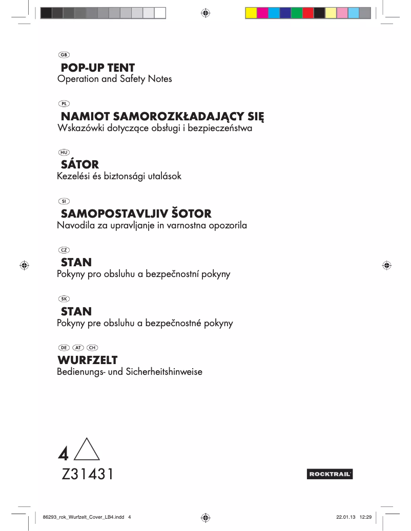 Page n°1 - Manuel utilisateur Rocktrail IAN 86293