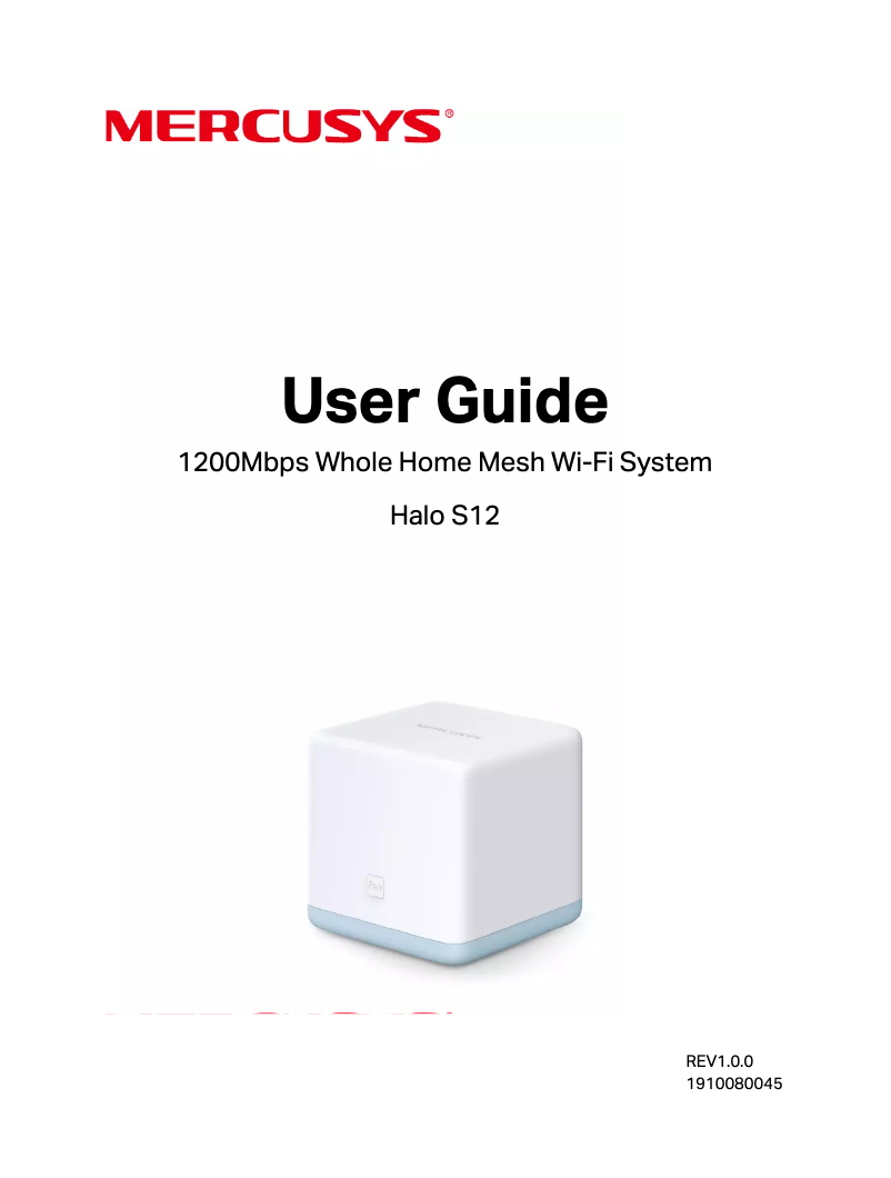 Página 1 del manual Manual de instrucciones Mercusys HALO S12