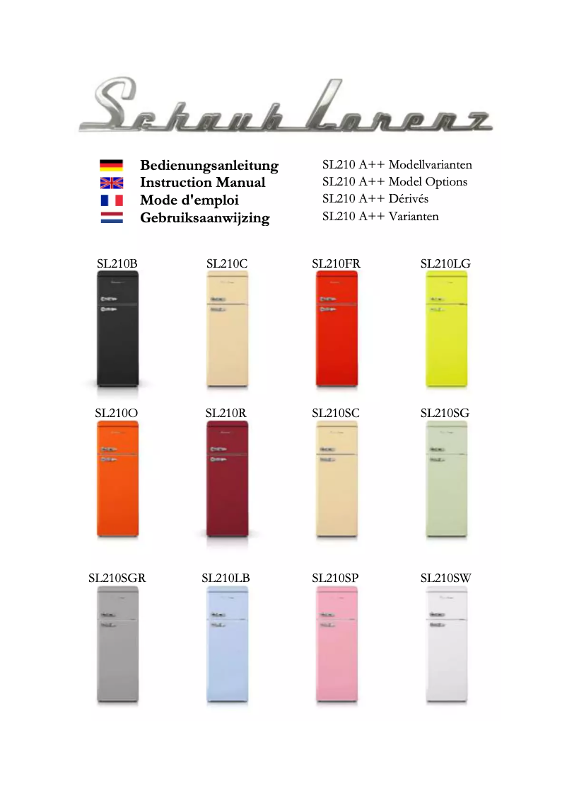 Page 1 de la notice Manuel utilisateur Schaub Lorenz SL210 SG