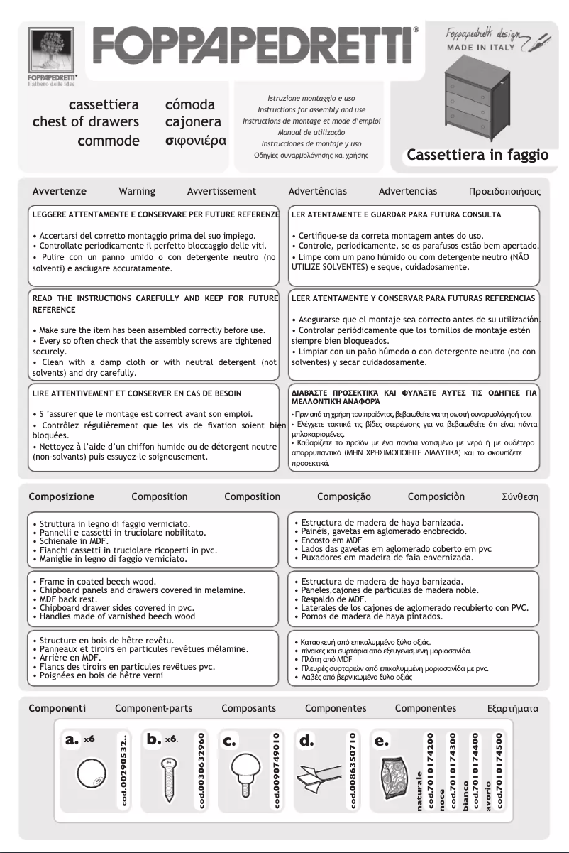 Page n°1 - Manuel utilisateur Foppapedretti 9900229210