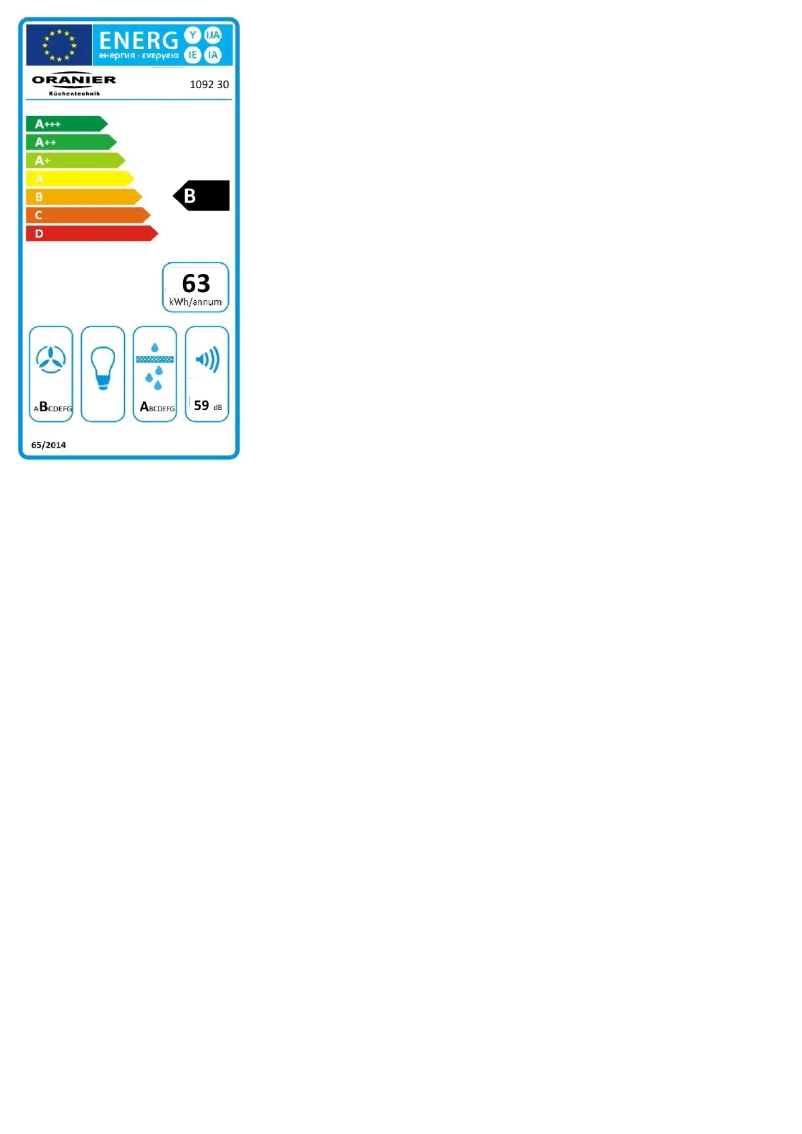 Page 1 de la notice Manuel utilisateur Oranier KXI 1092