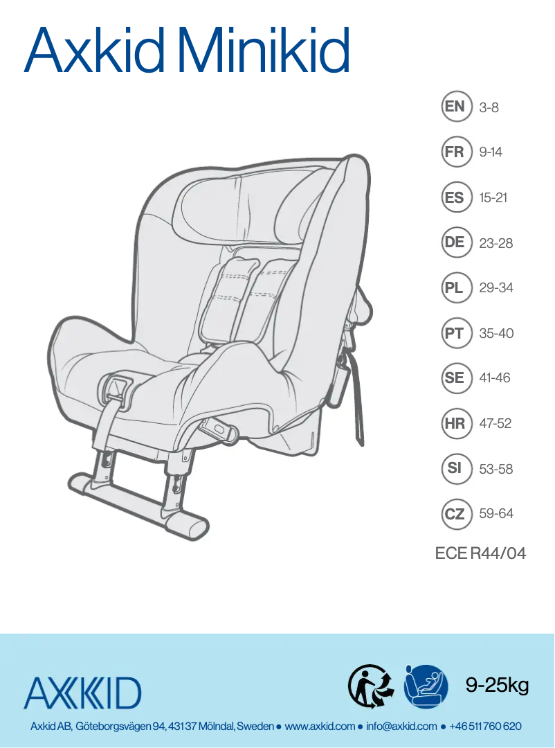 Page 1 de la notice Manuel utilisateur Axkid Minikid 1