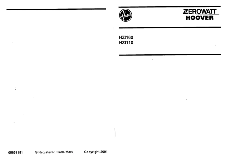 Image de la première page du manuel de l'appareil HZI 110