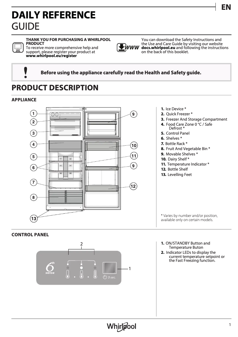 Image de la première page du manuel de l'appareil WT70I 831 W