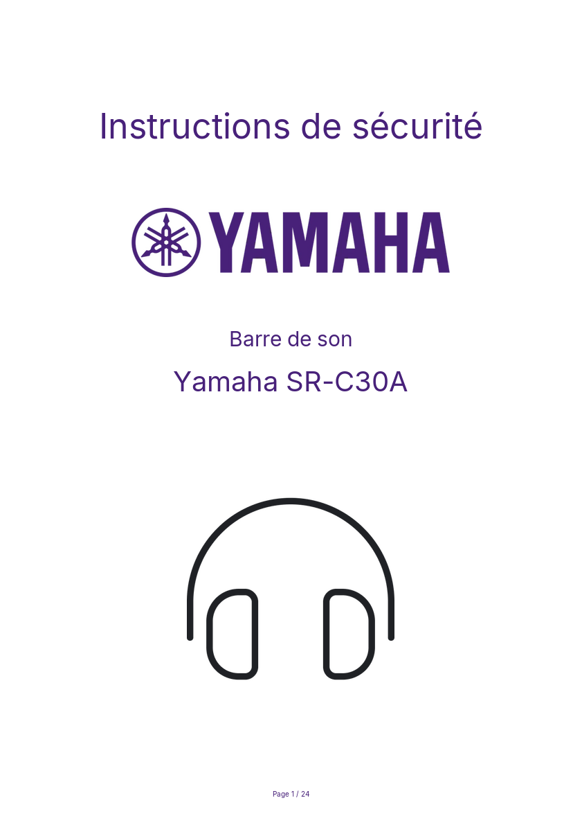 Image de la première page du manuel de l'appareil SR-C30A