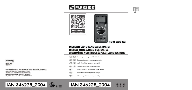 Page n°1 - Manuel utilisateur Parkside PDM 300 C2
