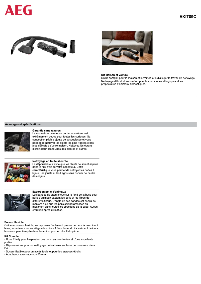 Page n°1 - Manuel utilisateur AEG AKIT09C