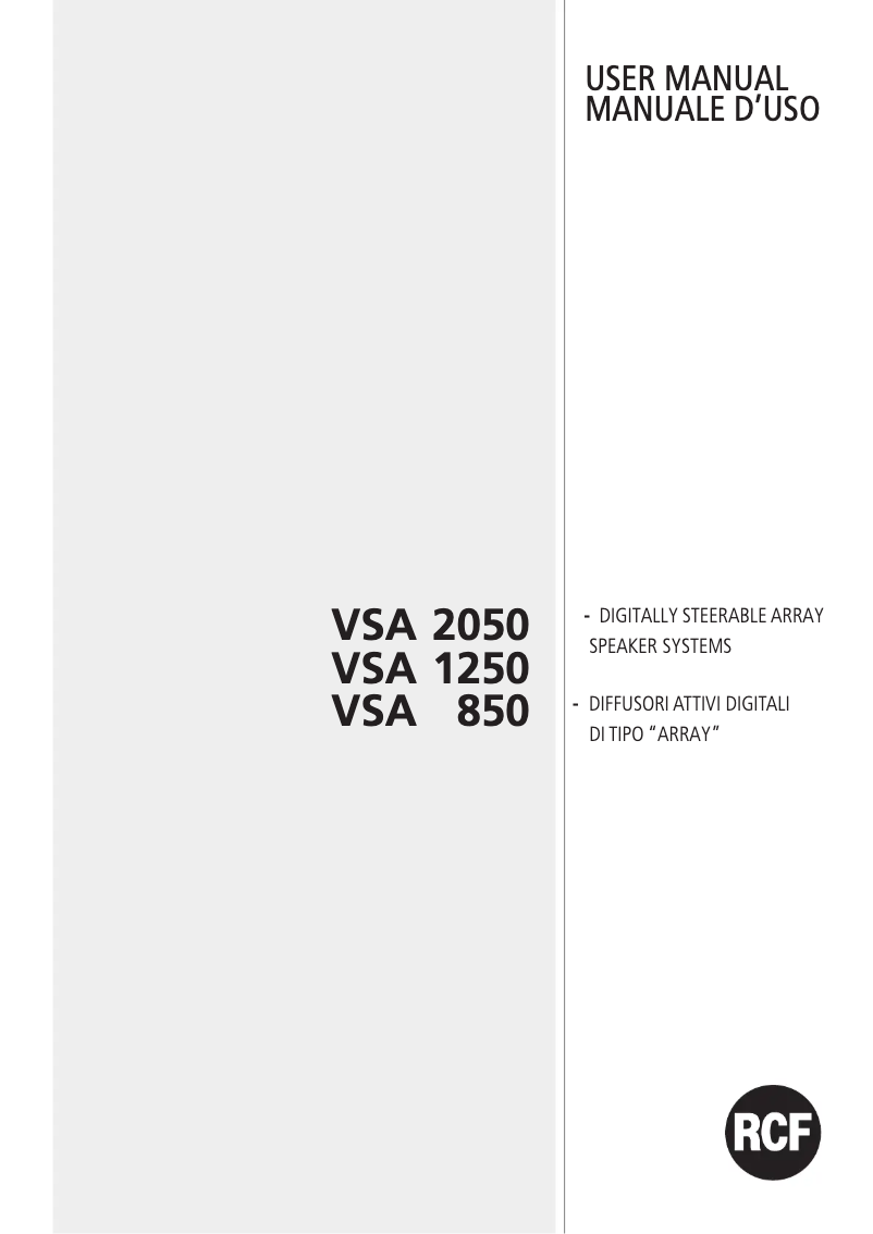 Page 1 de la notice Manuel utilisateur RCF VSA 1250 II