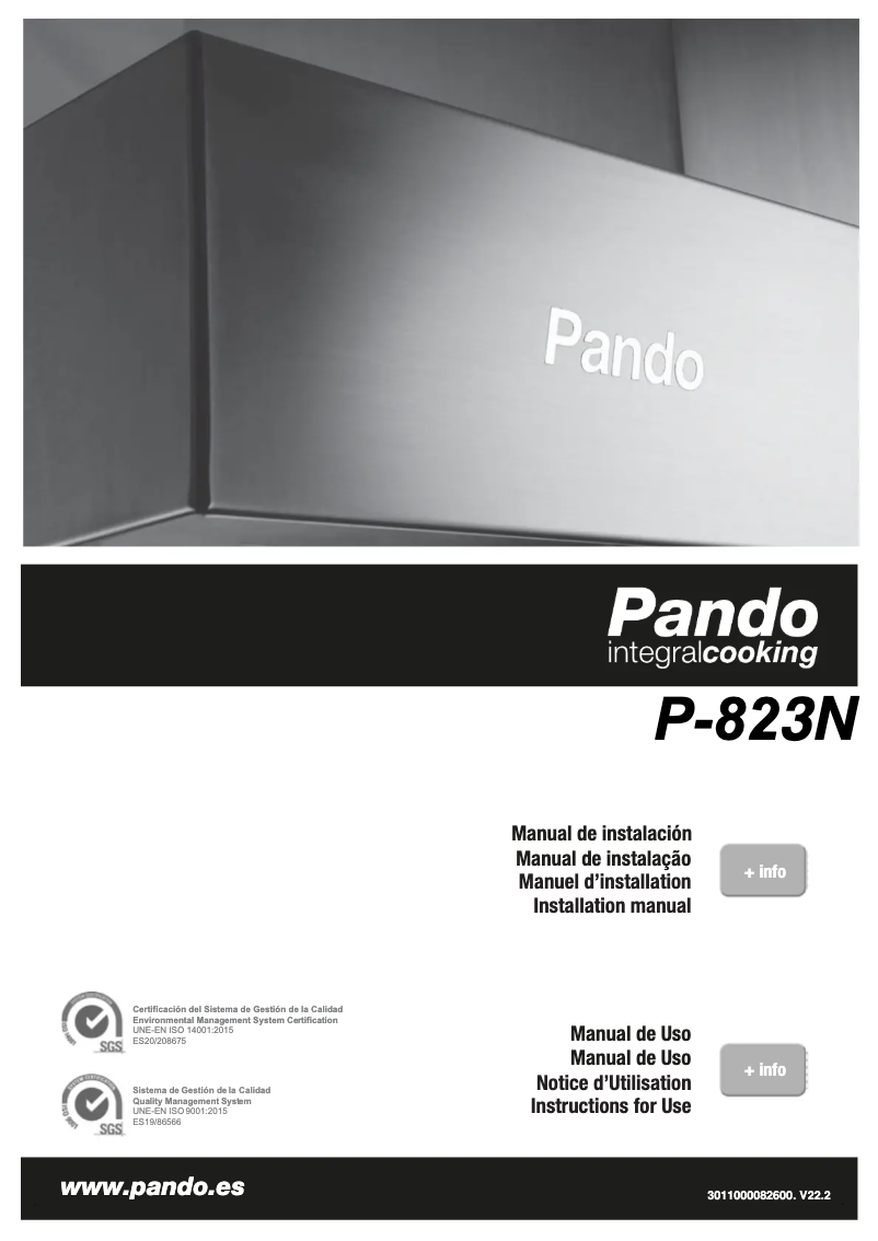 Image de la première page du manuel de l'appareil P-823N