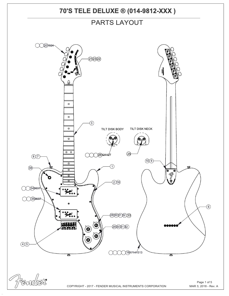 Imagen de la primera página del manual del dispositivo Vintera '70s Telecaster Deluxe