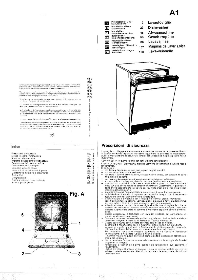 Page n°1 - Manuel utilisateur Candy LS A 5001/1