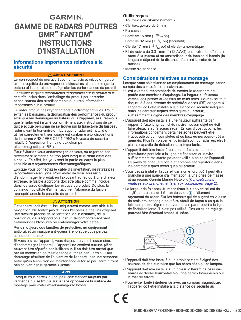 Page 1 de la notice Guide d'installation Garmin GMR Fantom 56