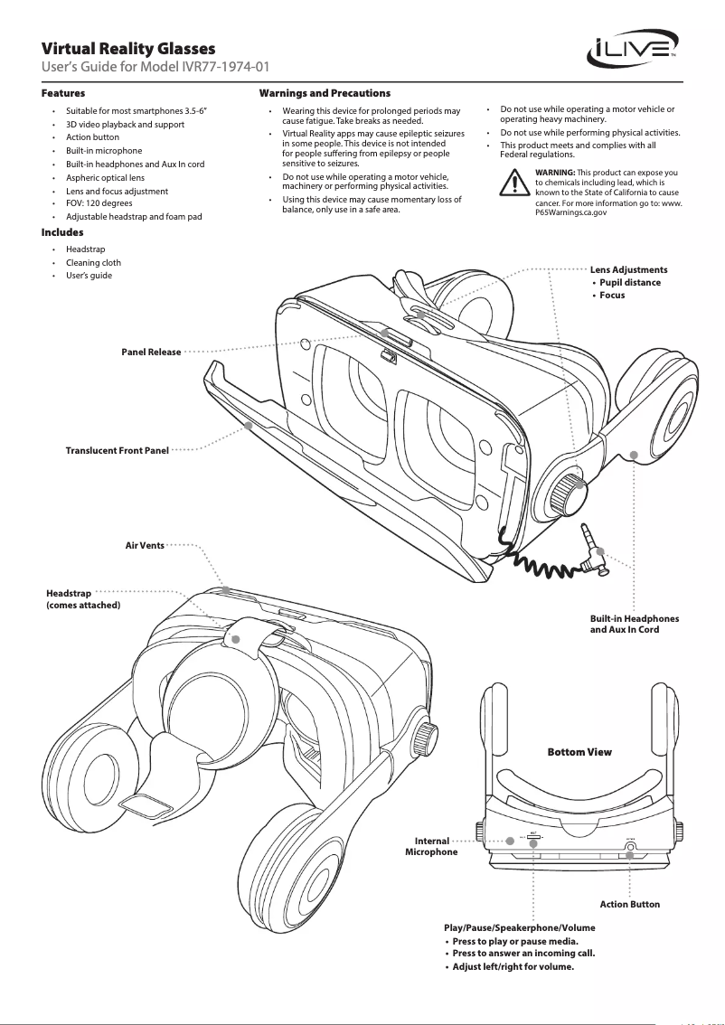 Image de la première page du manuel de l'appareil IVR77-1974-01