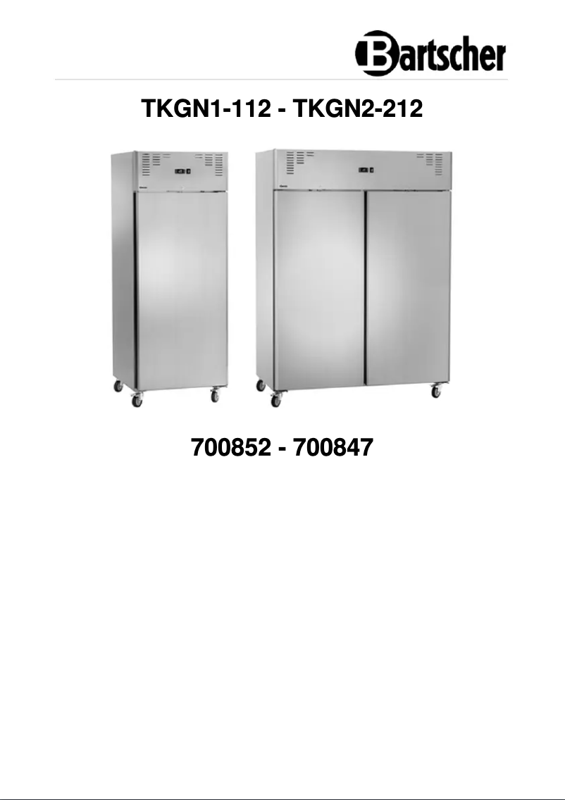 Page n°1 - Manuel utilisateur Bartscher TKGN2-212