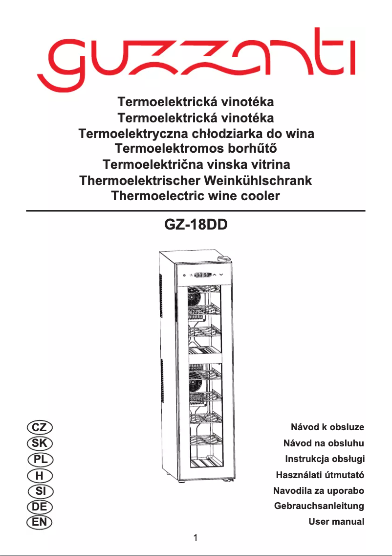 Imagen de la primera página del manual del dispositivo GZ-18DD
