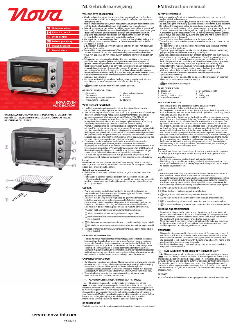 Page n°1 - Manuel utilisateur Nova 112300
