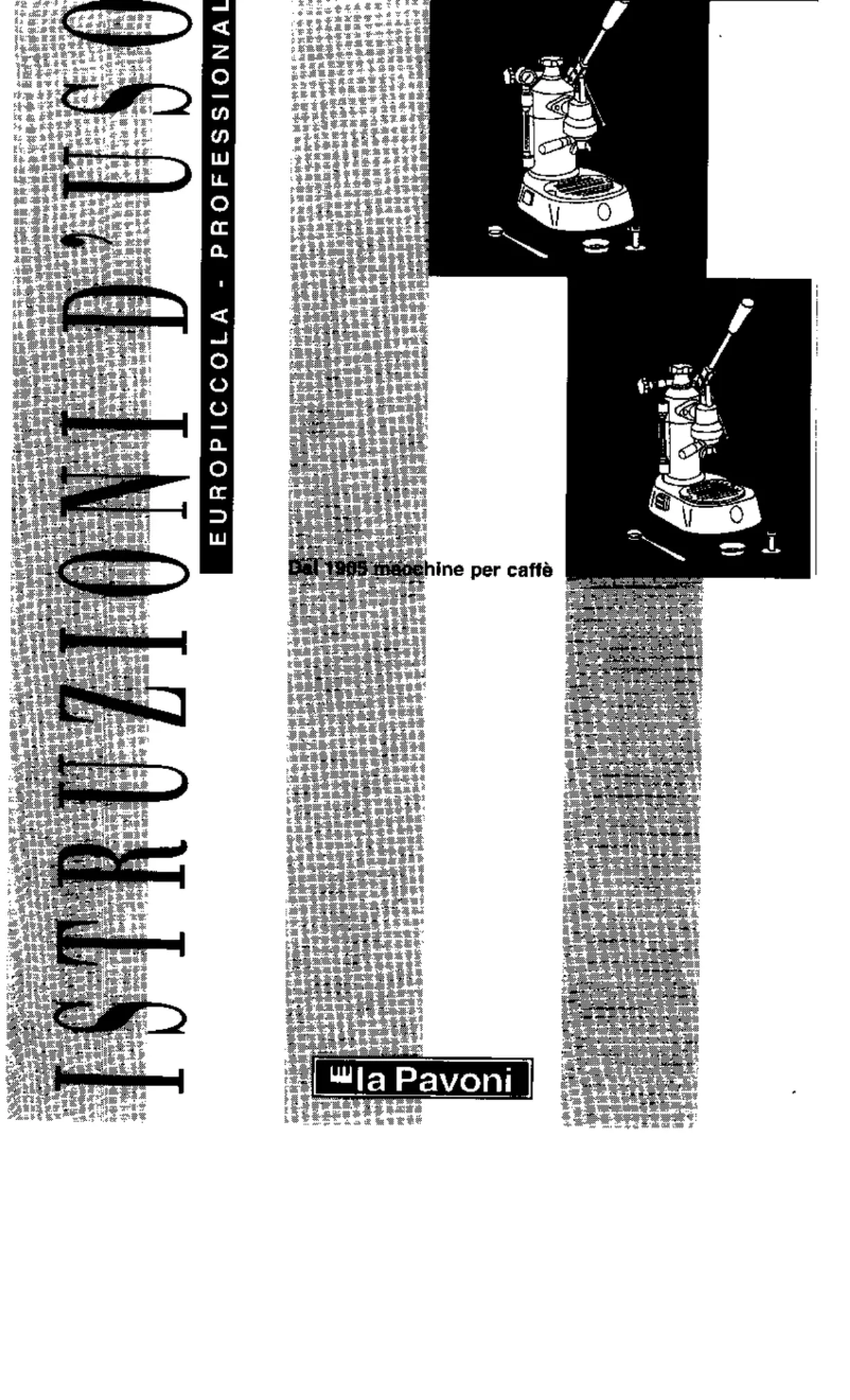 Page 1 de la notice Manuel utilisateur la Pavoni Europiccola 170