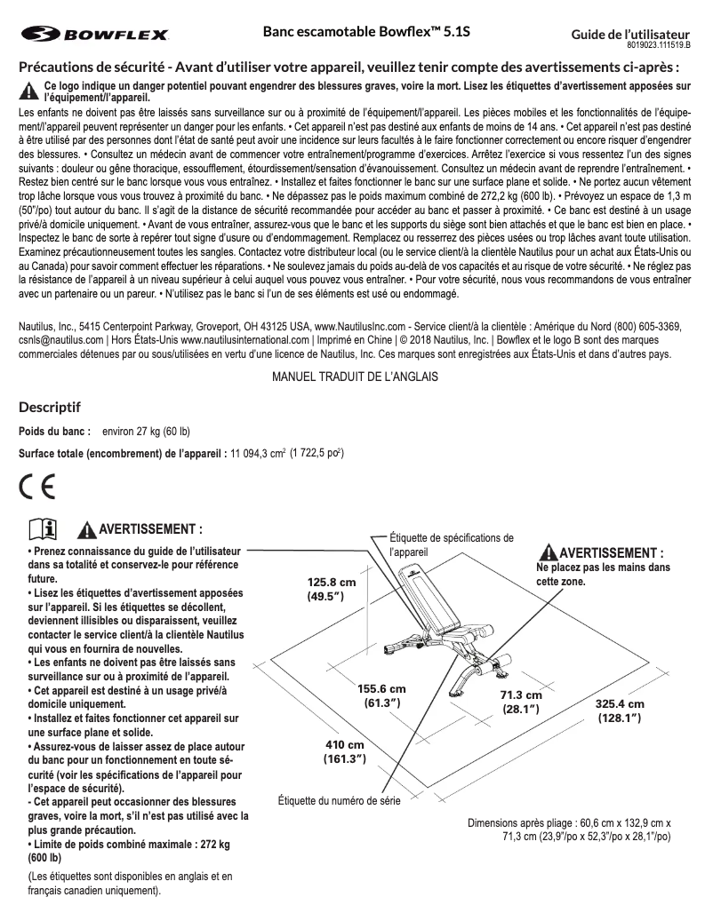 Página 1 del manual Manual de usuario Bowflex SelectTech 5.1S