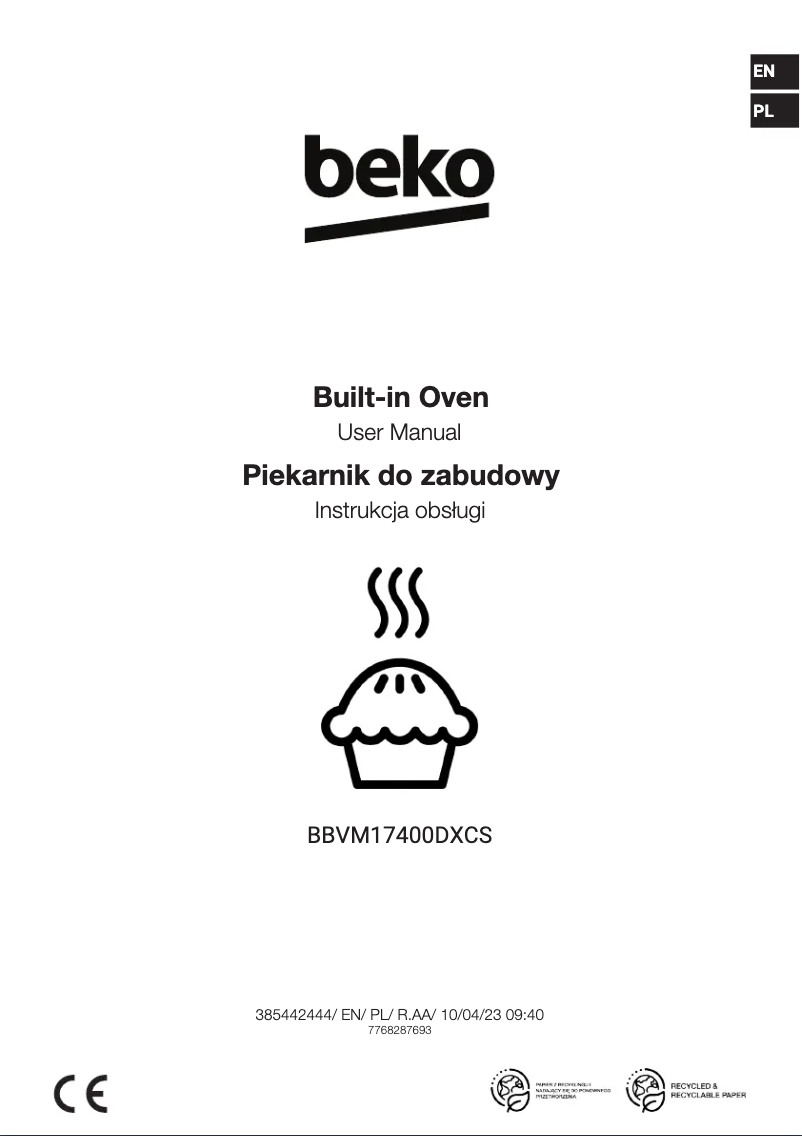 Page 1 de la notice Manuel utilisateur Beko BBVM17400DXCS