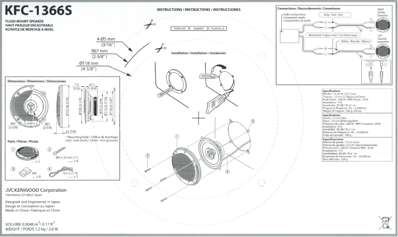 Imagen de la primera página del manual del dispositivo KFC-1366S