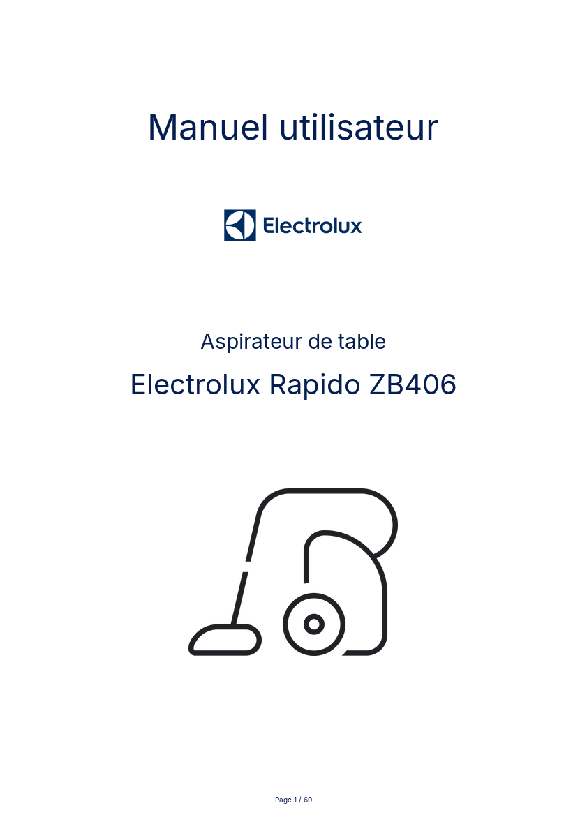 Image de la première page du manuel de l'appareil Rapido ZB406