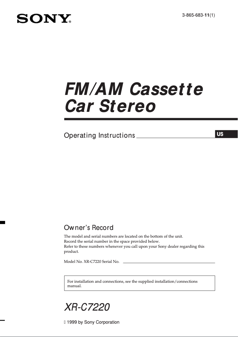 Página 1 del manual Manual de usuario Sony XR-C7220R