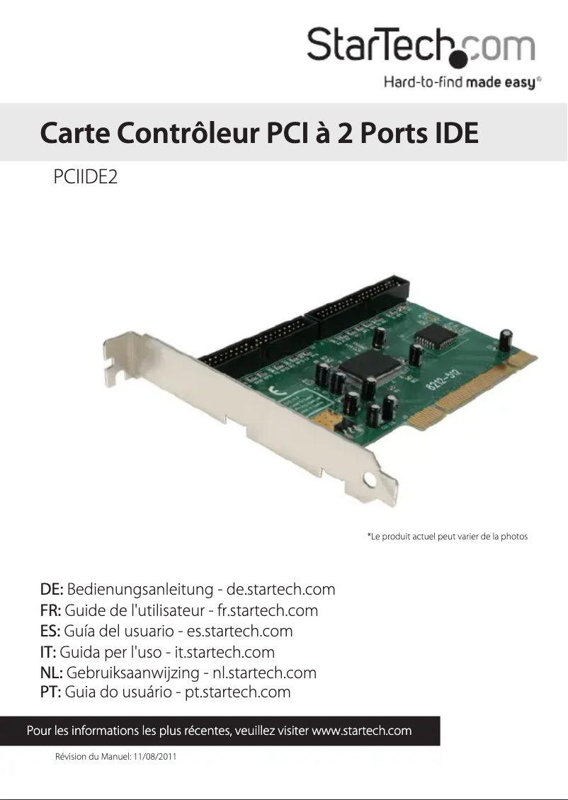 Image de la première page du manuel de l'appareil PCIIDE2