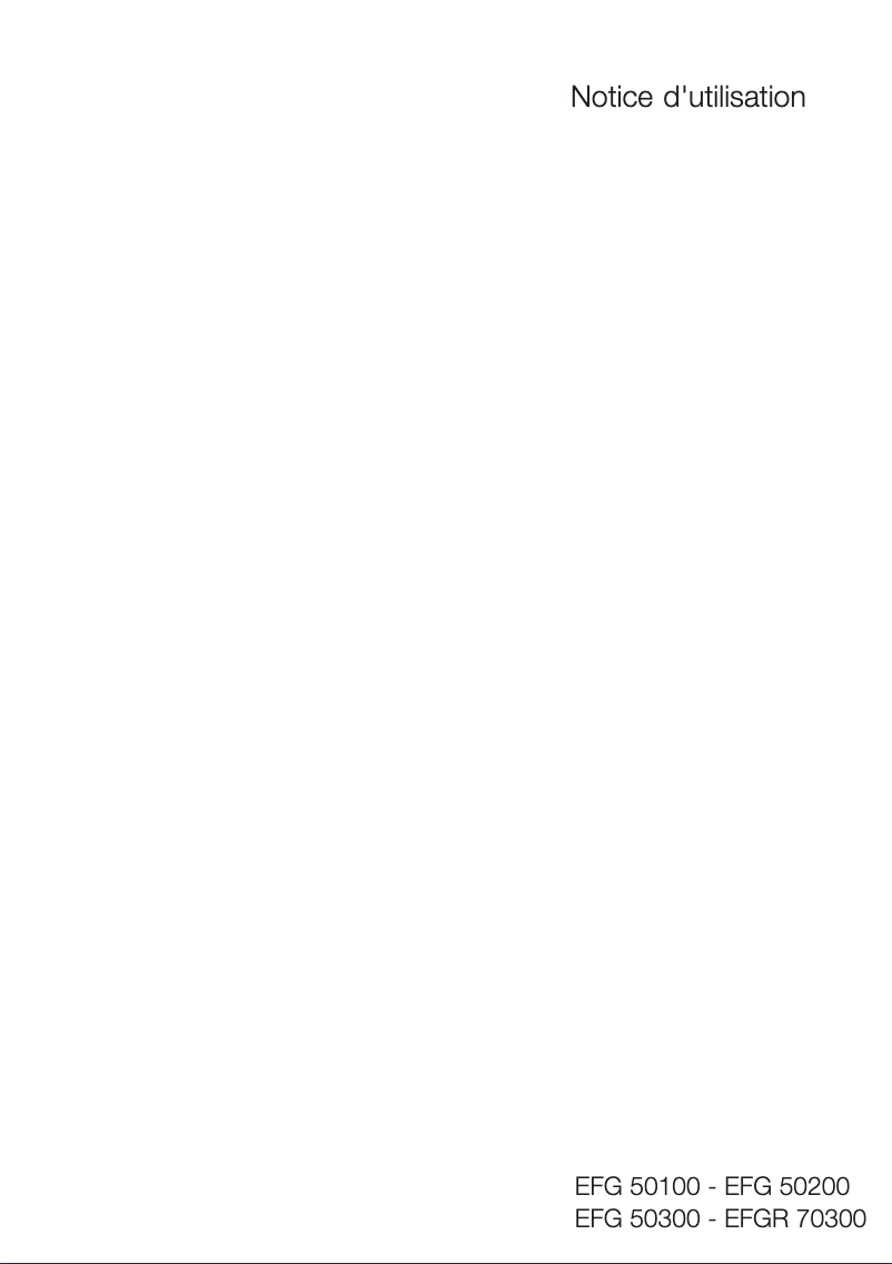 Image de la première page du manuel de l'appareil EFG50300X