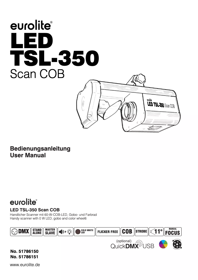 Page 1 de la notice Manuel utilisateur Eurolite LED TSL-350