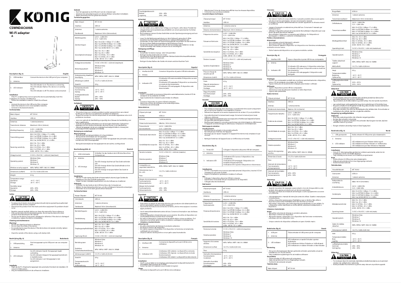 Page 1 de la notice Manuel utilisateur Konig CSWNDAC600A