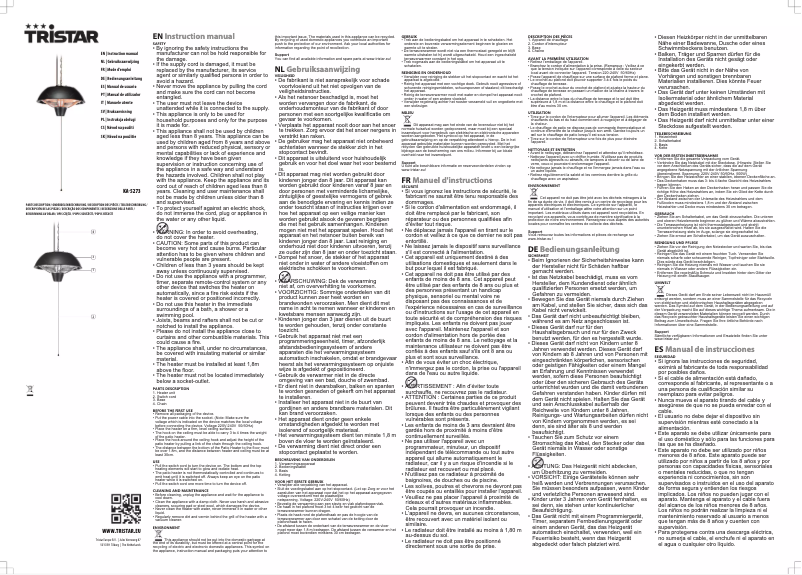 Página 1 del manual Manual de usuario TriStar KA-5273