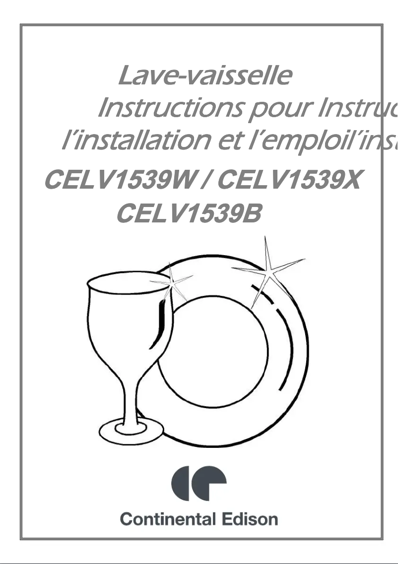 Image de la première page du manuel de l'appareil CELV1539W