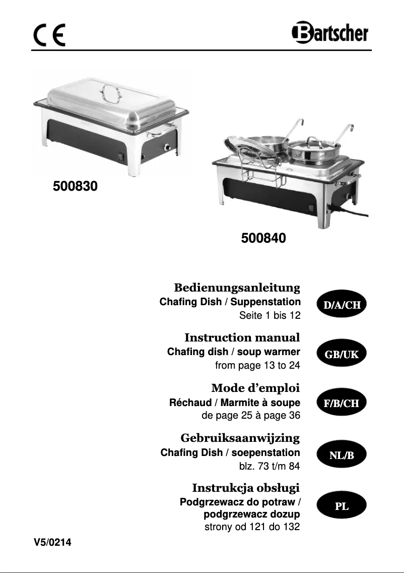 Página 1 del manual Manual de usuario Bartscher 500840