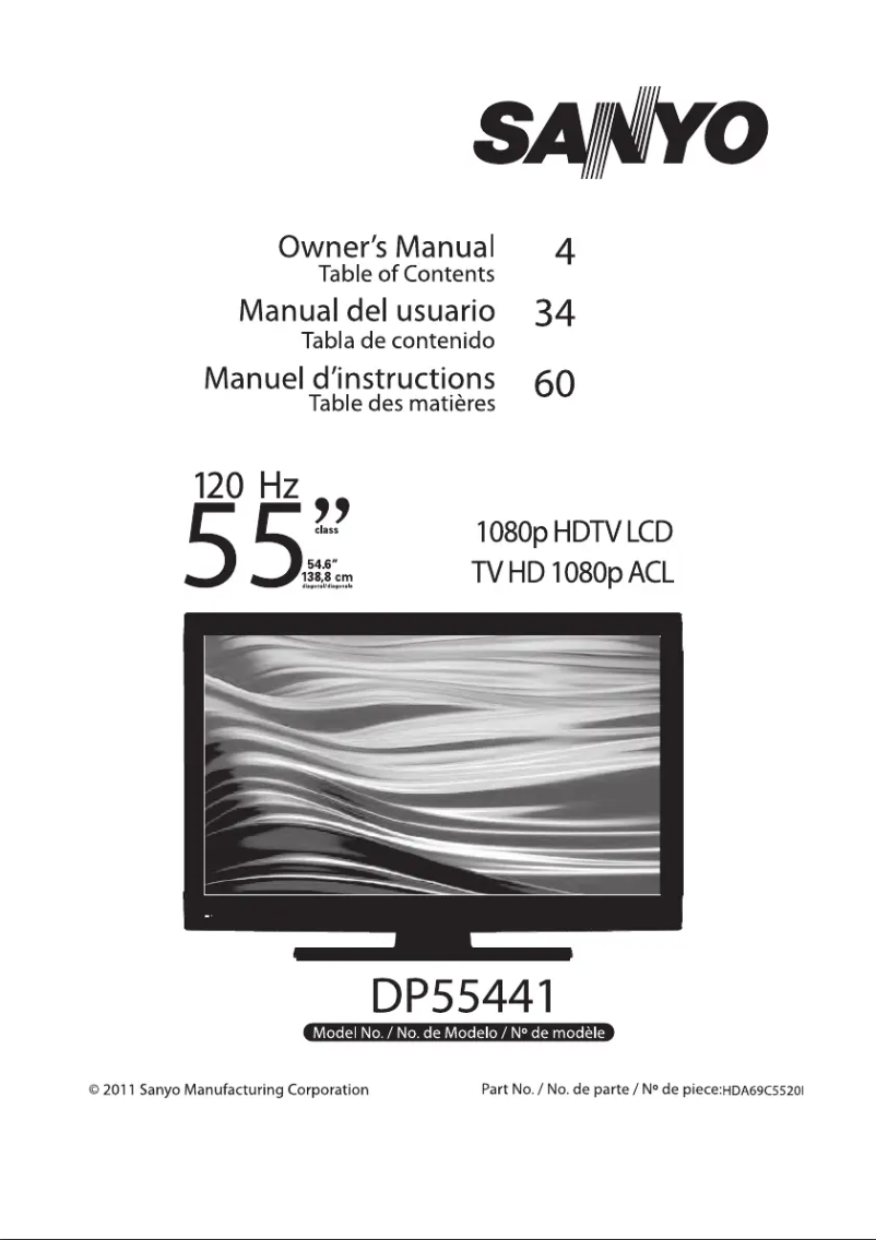 Image de la première page du manuel de l'appareil DP55441