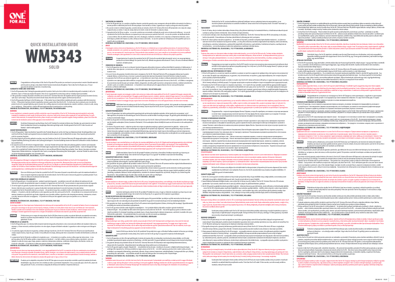 Page 1 de la notice Manuel utilisateur One for all WM 5343