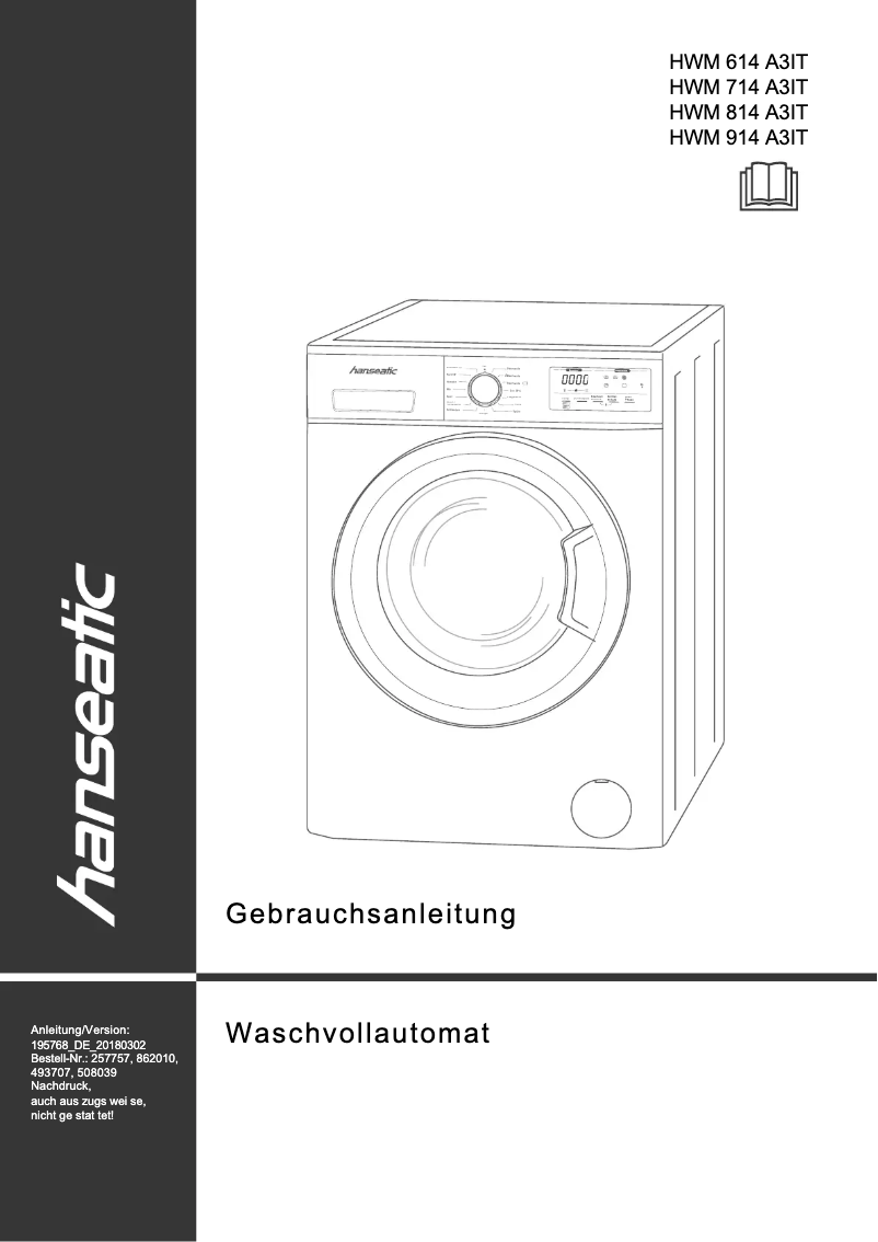 Page n°1 - Manuel utilisateur Hanseatic HWM 914 A3 IT